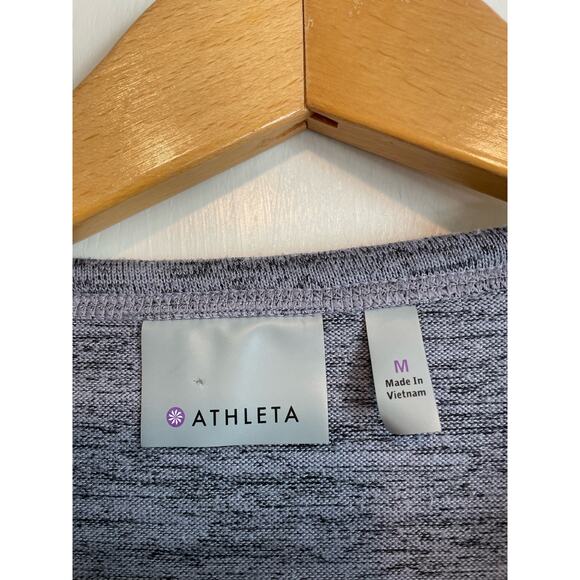 Athleta gray long sleeve top scoop neck space dye sweatshirt solid casual Medium - Picture 3 of 5